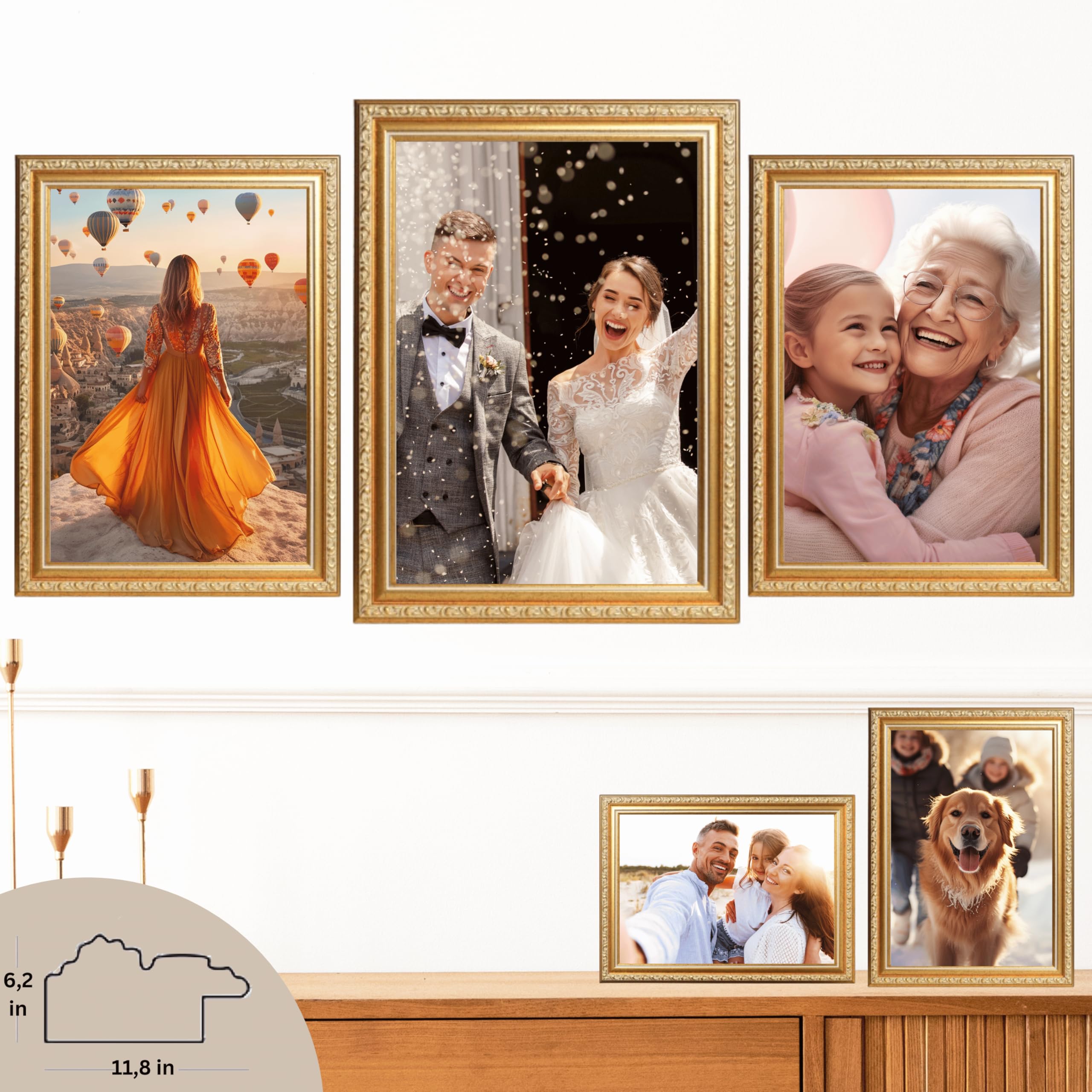 VictoR Picture Frame Chagall 8x12 Gold - Vintage Picture Frames